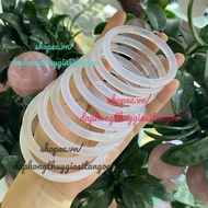 White ghost bracelet in smooth material, size 52 to 60mm, 6mm thick