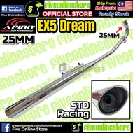 APIDO EX5 STD Racing Exhaust Pipe EX5 DREAM 25MM Standard Cutting Ekzos Maniful