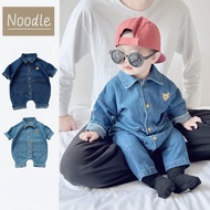 Baby Spring and Autumn New Baby Clothes Boys Girls Denim Long Sleeve Onesie 0-3 Years Old Baby Super