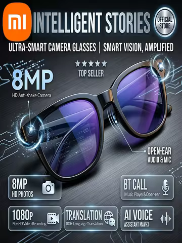 XIAOMI AI Glasses 800W Pixels Camera Smart Recording Videos AI Photo Recognition Answer Translation 
