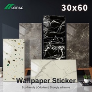 1Pcs 30x60cm Marble Design Tiles Wallpaper Self-Adhesive Imitation Tile Wall Sticker Waterproof Moisture-Proof PVC