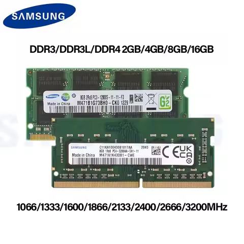 Samsung Laptop Ram DDR3 DDR3L 2GB 4GB 8GB 1066 1333 1600 1866MHz DDR4 2133 2400 2666 3200mMHz SODIMM