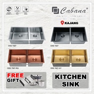 CABANA NANO CKS7307/CKS7407-BL/CKS7507-RG/CKS7607-GY UNDERMOUNT STAINLESS STEEL KITCHEN SINK NANO SI