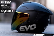 EVO RX-5 MATTE BLACK (RED IRIDIUM LENS) HALF FACE DUAL VISOR HELMET WITH FREE CLEAR LENS
