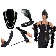 1920's Charleston Gatsby Flapper Gangster Fancy Dress Costume Accessories Ladies Fancy Dress Accessories Flapper Charleston Girl Dress Set