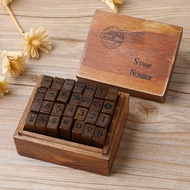 Yoofun 28 Chiếc Bảng Chữ Cái Tem Vintage Bằng Gỗ Cao Su Chữ Tiêu Chuẩn Bộ Tem Cho Thủ Công Làm Thiệp