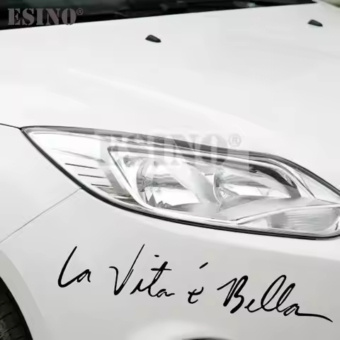Car Styling Car Sticker Life Is So Beautiful Italian La Vita E Bella PVC 3D Carving Waterproof Vinyl