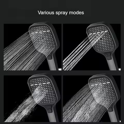 Grey Silver Handheld Shower High Pressure Bathroom Head Shower Room Shower Head