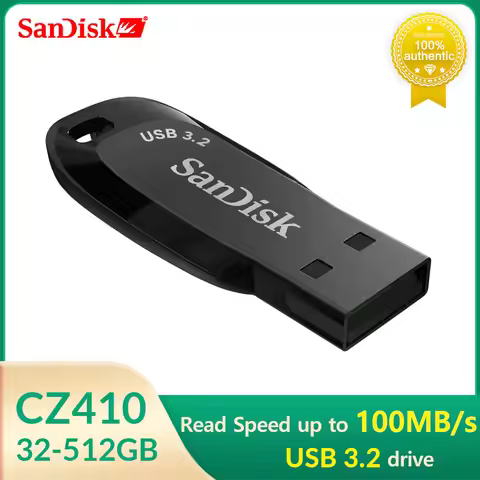 SanDisk USB 3.2 USB Flash Drive CZ410 32GB 64GB 128GB Pen Drive Memory Stick Black U Disk Mini Pendr