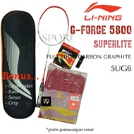 Li-Ning G-FORCE 5800 Superlite White Badminton Racket Org Red 5U G6/
