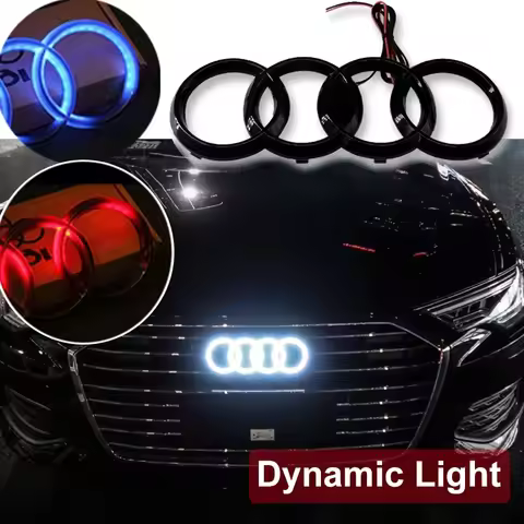 LED Car Dynamic Streamer Badge Light Front Grille Emblem for Audi Q7 Q8 S3 A1 A2 A3 A4 A5 A6 Q3 Q4 Q