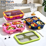 YUANDA 4 grid Microwave Lunch Box Lightweight Leakproof Bento Portable For Students Office Workers