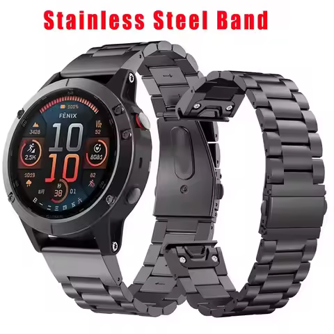 Stainless Steel Band for Garmin Watch Fenix 6 6x 7 7x Pro 5 5x Plus 5s 6s 20/22/26mm Metal Strap Wri