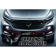 WULING NEW ALMAZ RS CARBON 5D BLACK SILVER LOGO STICKER