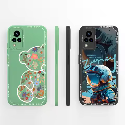 Case For Vivo V21 4G 5G Unique Phone Back Cover For Vivo V 21 Full Coverage Anti Drop Funda Soft Liq