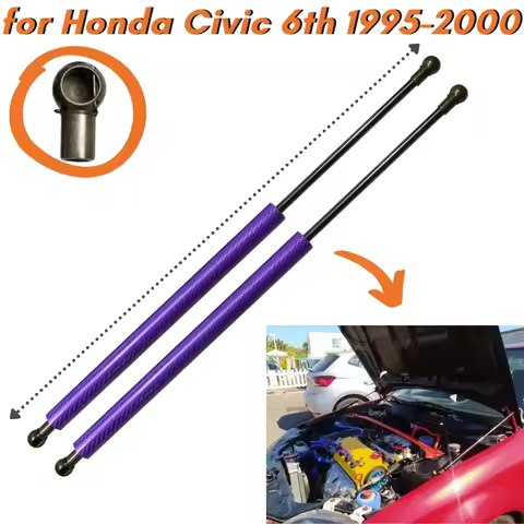 9 Colors Carbon Fiber Front Bonnet Hood Gas Struts Spring for Honda Civic 6th EJ EK EM 1995-2000 Lif