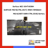 Surface MIC G3HTA038H SURFACE PRO 5(1796,2017) 45WH 5940MAH PRO 6(1807/1809/1796,2018) Battery