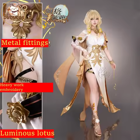 DUDU SR Honkai Star Rail Aglaea Cosplay Costume Wig Dress Headwear Rings Amphoreus The Goldweaver Ha