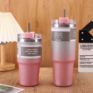 【Ready Stock】600/900 ml Tumblers Bottle Tumbler Insulated Mug With Straw Lids 304 Stainless Steel Vacuum Insulat Thermal Water Bottle for Car