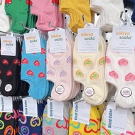 KIKIYA Socks ถุงเท้า​ข้อสั้น ถุงเท้ารูปหัวใจ​ ผ้า cotton นิ่ม Made in KOREA ช่วยซับเหงื่อกันอับเท้า ไม่อับชื้น #PE01