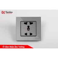 Square Wall Socket with Tempered Glass TK-F71D-18 Gray