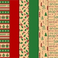 Whaline Christmas Tissue Paper Red Green Kraft Color Wrapping Paper Holly Berry Xmas Tree Gift Let It Snow Art Paper Crafts for DIY Christmas Winter Holiday Gift Wrapping, 90 Sheet, 13. 8" x 19.7"