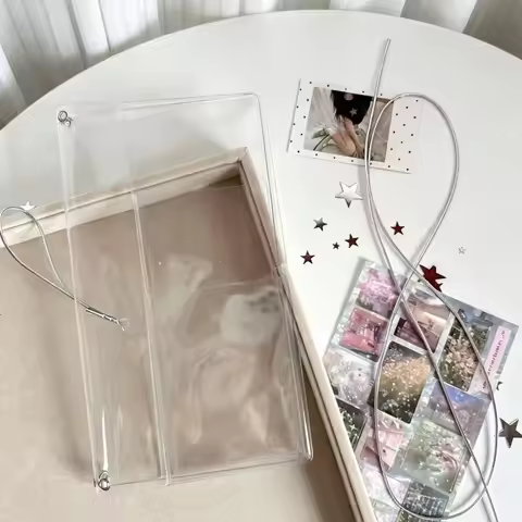 Korean PVC TN Notebook Cover Transparent with Elastic Band Traveler Notebook Cover Transparent PVC B