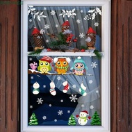 ROEMDEE Branch Owl Wall Sticker, Branch Owl Snowflake Christmas Owl Glass Sticker, Creative DIY PVC 