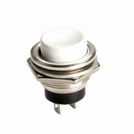 1pcs,R13-507 AC 125V/3A OFF/(ON) Momentary SPST 2 Pins WHITE Cap Push Button Switch