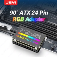 Jeyi ATX 24Pin 90 ° RGB adapter 18 chế độ ánh sáng nữ để 24Pin nam 90 độ bo mạch chủ Bộ chuyển đổi đ