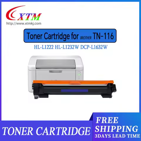 1K Toner Cartridge TN116 TN1170 Refill for Brother DCP-L1630W DCP-L1632W HL-L1230W HL-L1222 HL-L1222