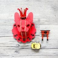 Prince Bata 法鬥犬 掛飾 DIY手作 3D 居家擺飾 紅色