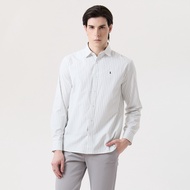 LTD เสื้อเชิ้ตลายทางแนวตั้ง ผู้ชาย สีออฟไวท์ | Shirt with Vertical Stripes | 03600