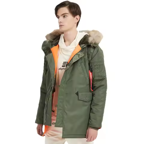 Plus Size Fur Hood Long Waterproof Pilot Windproof Air Force Winter Parka Thick Men Outwear Coat plu