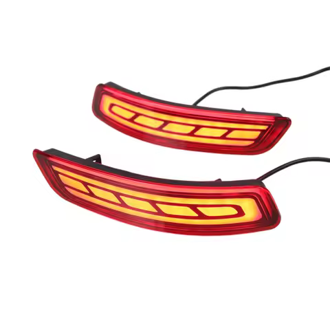 LED Rear Bumper Reflector Light For Toyota Corolla Global Spec 2014-2018 Red Lens Heart Style 2 Func