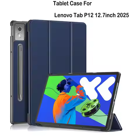 Tablet Case For Lenovo Idea Tab Pro/ Tab P12 12.7inch 2025 PU Leather Material Smart Sleep Kickstand