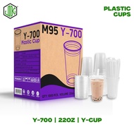 1 Box Disposable Cup 12oz 16oz 22oz U-CUP Y-CUP PP Plastic Clear 95mm Milktea Cup 1000/2000pcs
