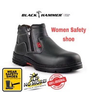 Black Hammer Women Mid Cut with Double Zip Safety Shoes BH3889 kasut keselamatan perempuan 3889