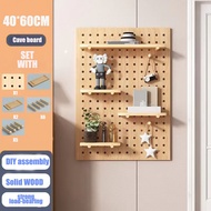 GOLD Pegboard Solid Wood Pegboard Ikea Style PegBoard with Organizer set DIY Wall Shelf Accessories 