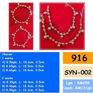 🔥SALES🔥 916 Emas Tulen Bola-Bola (5 Love) Rantai Tangan 8gm (SYN-002)