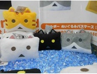 日本直送景品 貓耳 紙箱人 紙盒人 阿楞 Nyanboard Cat in Danboard pass case 毛毛卡套(白色)