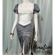 Freya 2 piece set dress velvet coordinates bodycon dress