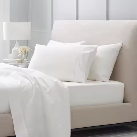 Cotton Egyptian Sheet Egyptian Cotton Fitted Sheet, Super King Full Size, White, Gray, Silvery, Kaqi