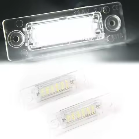 2 Pcs 18SMD LED License Plate Light 6000K White For Touran For Passat T5 For Skoda For Superb MK1 3U
