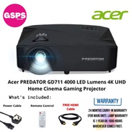 Acer PREDATOR GD711 4000 LED Lumens 4K UHD Home Cinema Gaming Projector