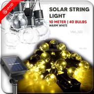 10M Solar G50 String Light 40 LED Wedding String Festoon Bulb Fairy String Light LED Twinkle String 