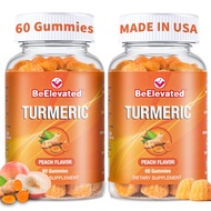BeElevated Turmeric Gummies for Adults - Extract 8:1 2000mg - Black Pepper and Ginger Supplements fo