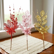 Gold Powder Lily Decorative Branches Christmas Tree Atmosphere Supplies Christmas Branches gold silv