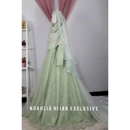 GAUN  PENGANTIN SYARI WARNA HIJAU SAGE