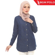 BGM POLO DENIM BLOUSE  FULL BUTTON -BP-DLS0427FB-SFE (N)